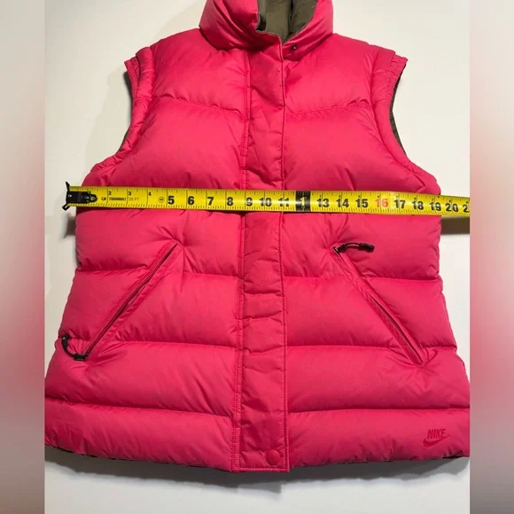 Nike Sportswear 550 Duck Down Reversible Women’s Vest Size Medium Brown/Pink EUC - Picture 12 of 13